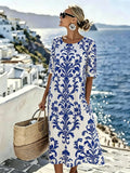 Lucia™ | Mediterrane Eleganz Midi Kleid
