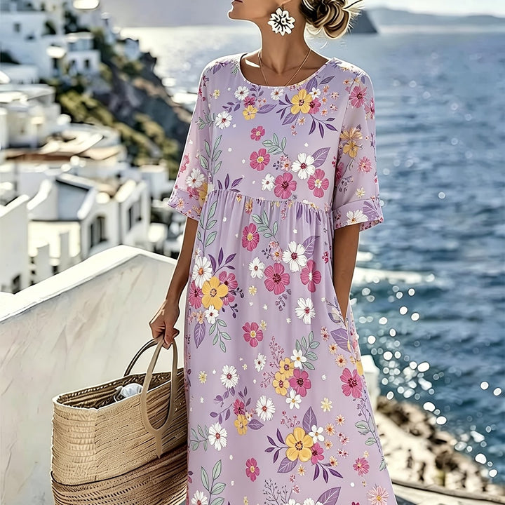 Amelia™ - Elegantes florales Sommer-Midi-Kleid
