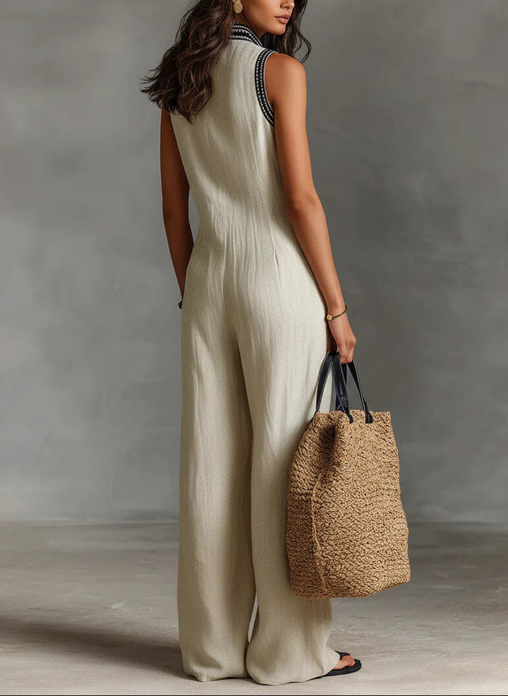Fiamma  | Ärmelloser Jumpsuit mit hohem Kragen