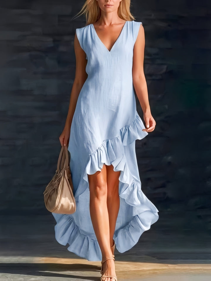 Sienna | Rüschenshirt High-Low Boho Kleid