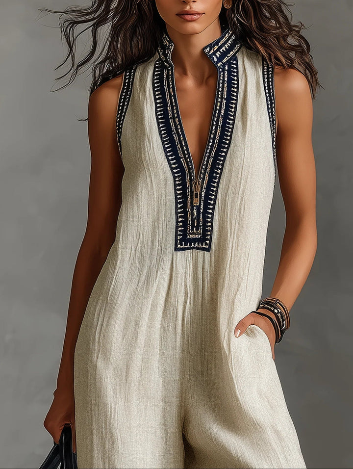 Fiamma  | Ärmelloser Jumpsuit mit hohem Kragen