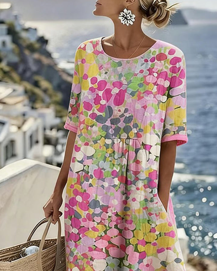 Elena™ - Elegantes Blumenkleid für den Sommer in Midi-Länge