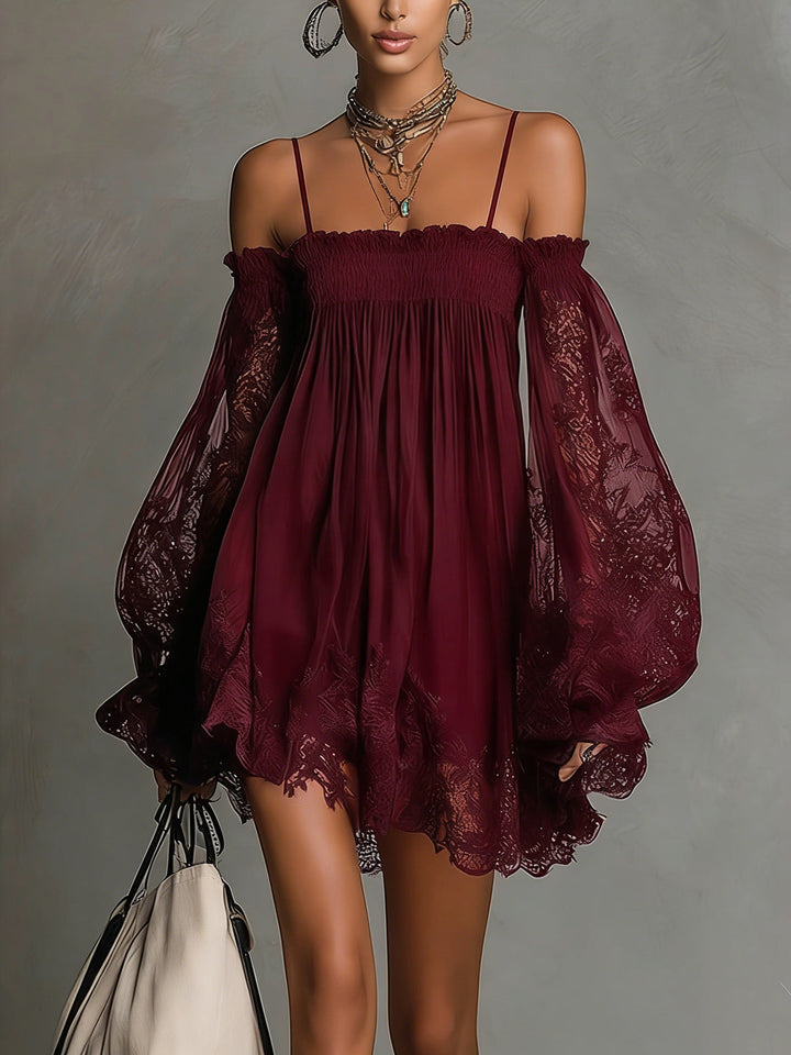 Noemi | Marineblaues Chiffon-Minikleid