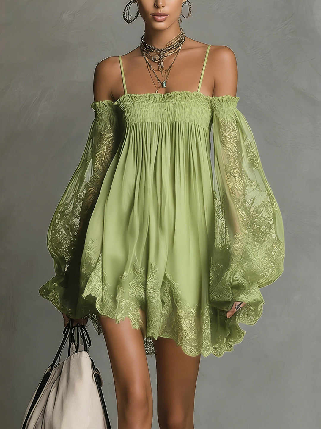 Noemi | Marineblaues Chiffon-Minikleid
