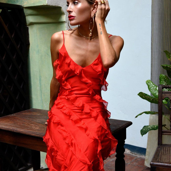 Zara - Rüschens Maxi-Kleid