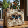 Handgefertigte Tasche mit Weisser Katze