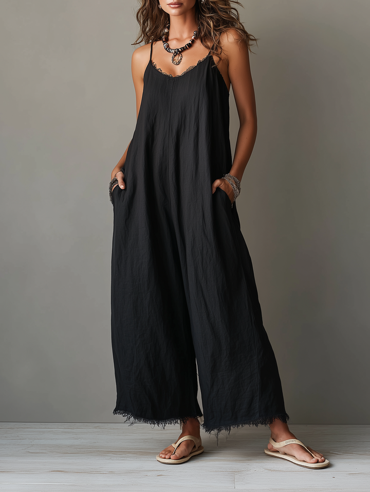 Pascale | Minimalistische Leinen-Latzhose für Frauen