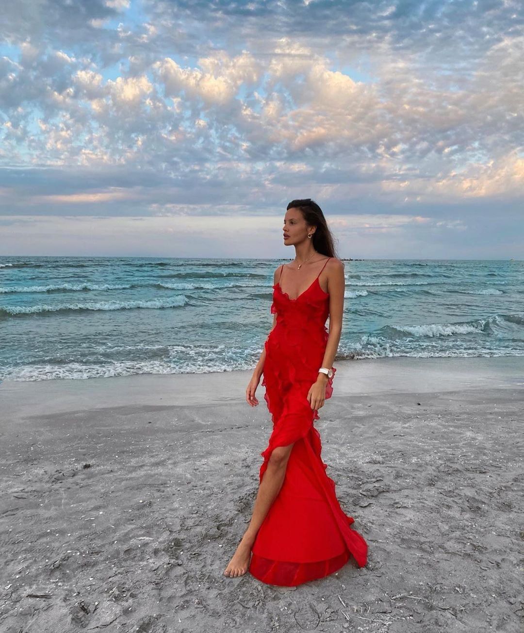 Zara - Rüschens Maxi-Kleid