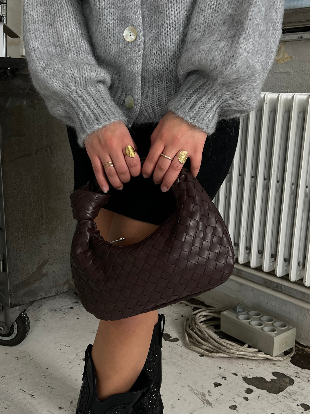 Ringelblume Geflochtene Mini-Handtasche