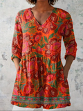 Marion | Lange Bluse mit V-Ausschnitt