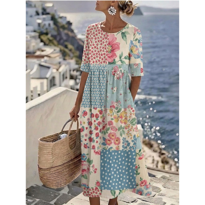 Aurelia™ - Elegantes Floral Sommer-Midikleid