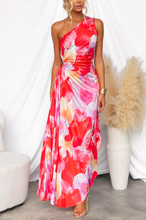 Kacie - Plissiertes Sommer-Maxikleid