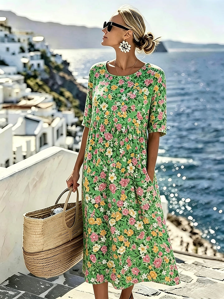 Grace™ - Elegantes Floral Sommer-Midi-Kleid