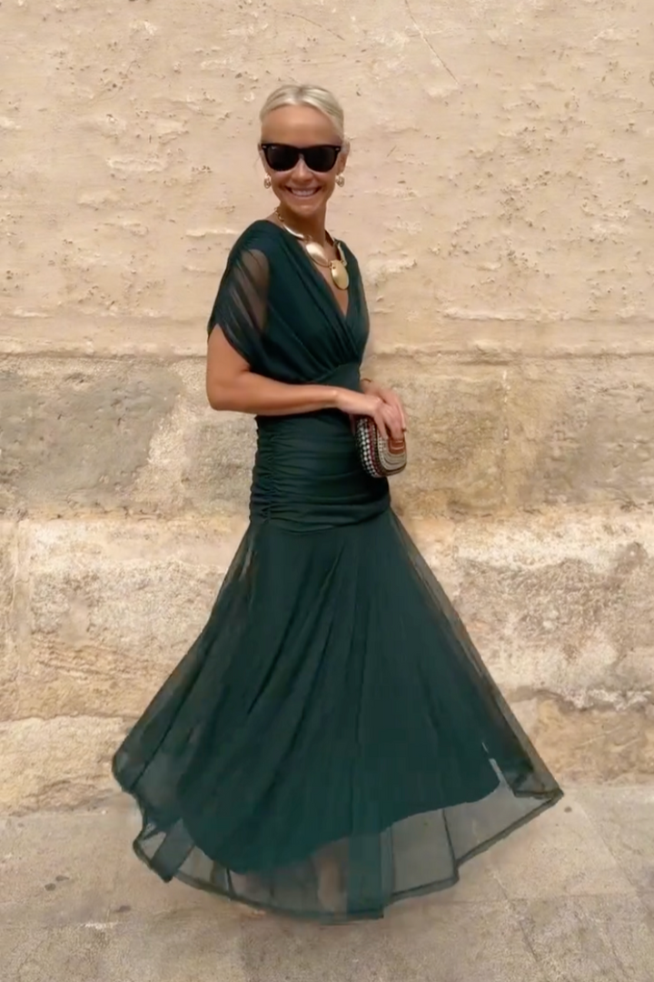 Valentina | V-Ausschnitt Maxikleid