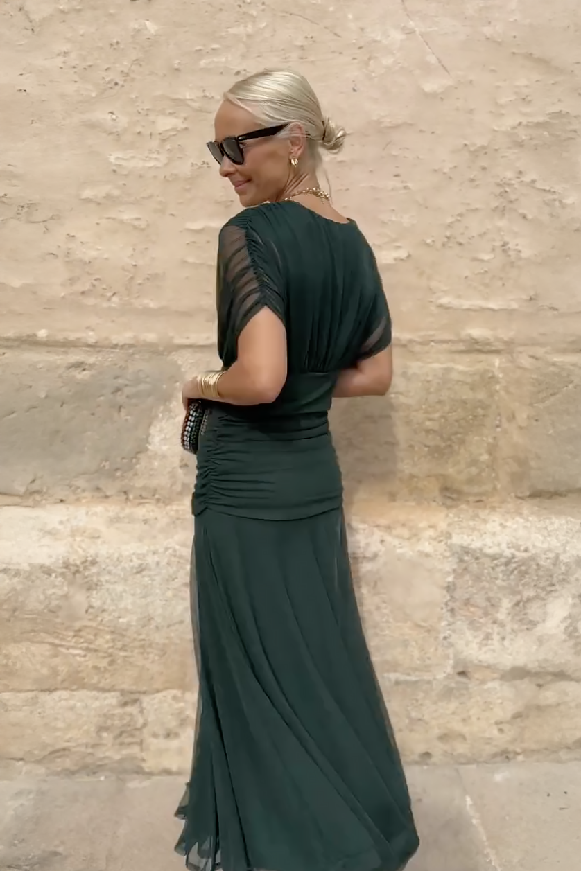 Valentina | V-Ausschnitt Maxikleid