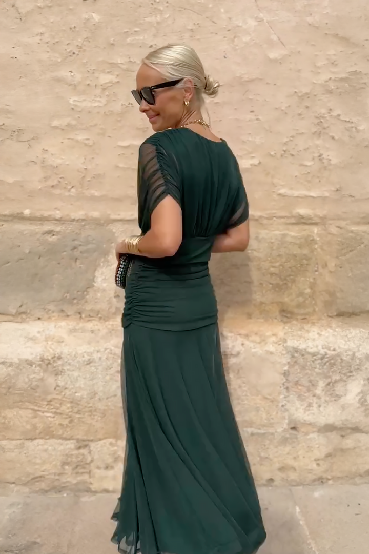 Valentina | V-Ausschnitt Maxikleid