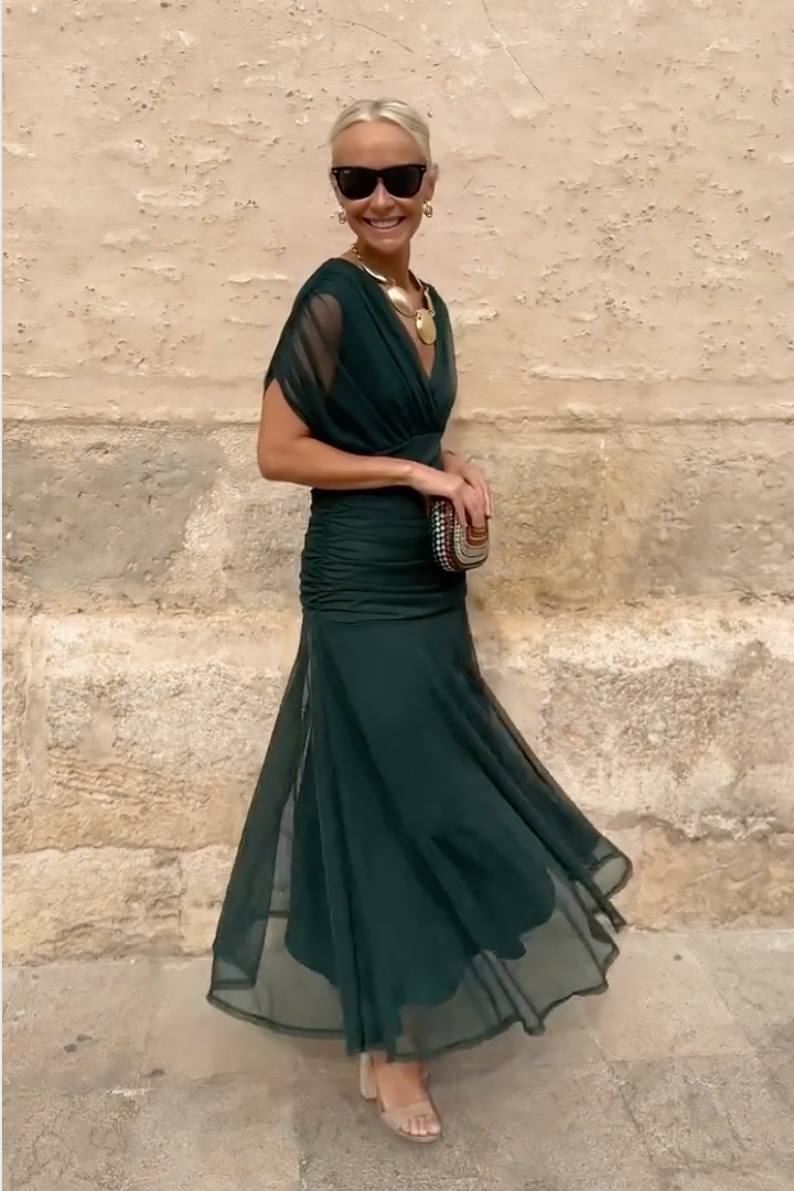 Valentina | V-Ausschnitt Maxikleid