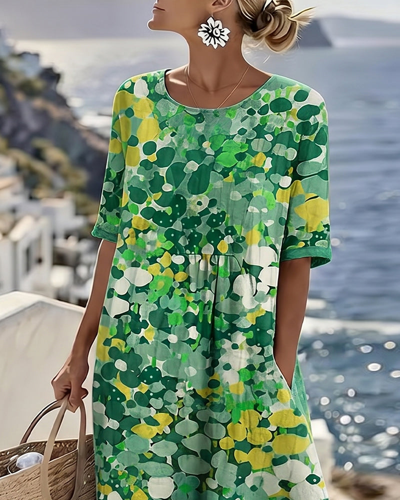 Elena™ - Elegantes Blumenkleid für den Sommer in Midi-Länge