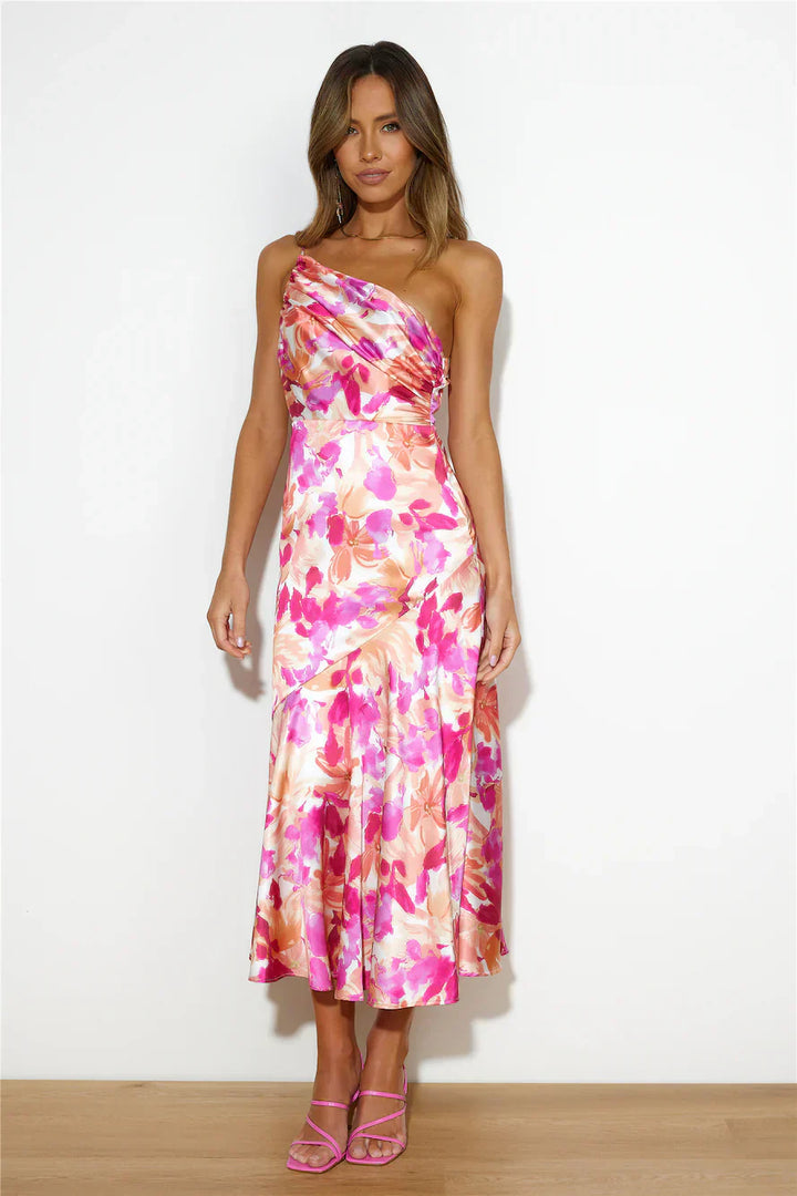 Eliza - Ein-Schulter Midi Kleid