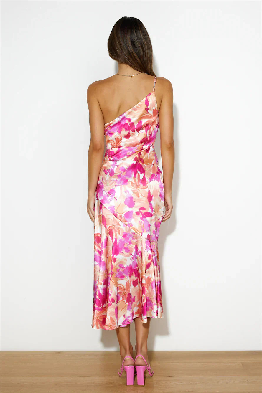 Eliza - Ein-Schulter Midi Kleid