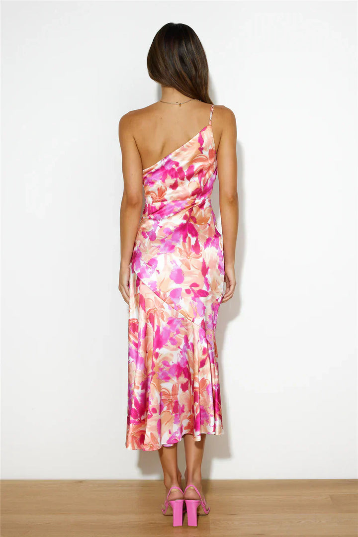 Eliza - Ein-Schulter Midi Kleid