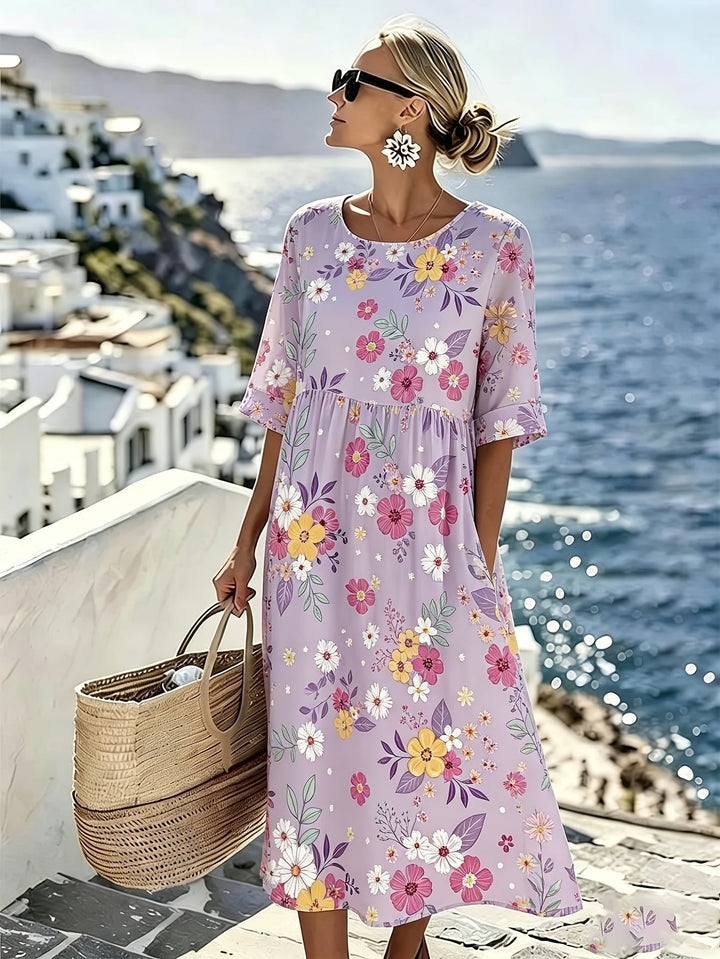 Amelia™ - Elegantes florales Sommer-Midi-Kleid