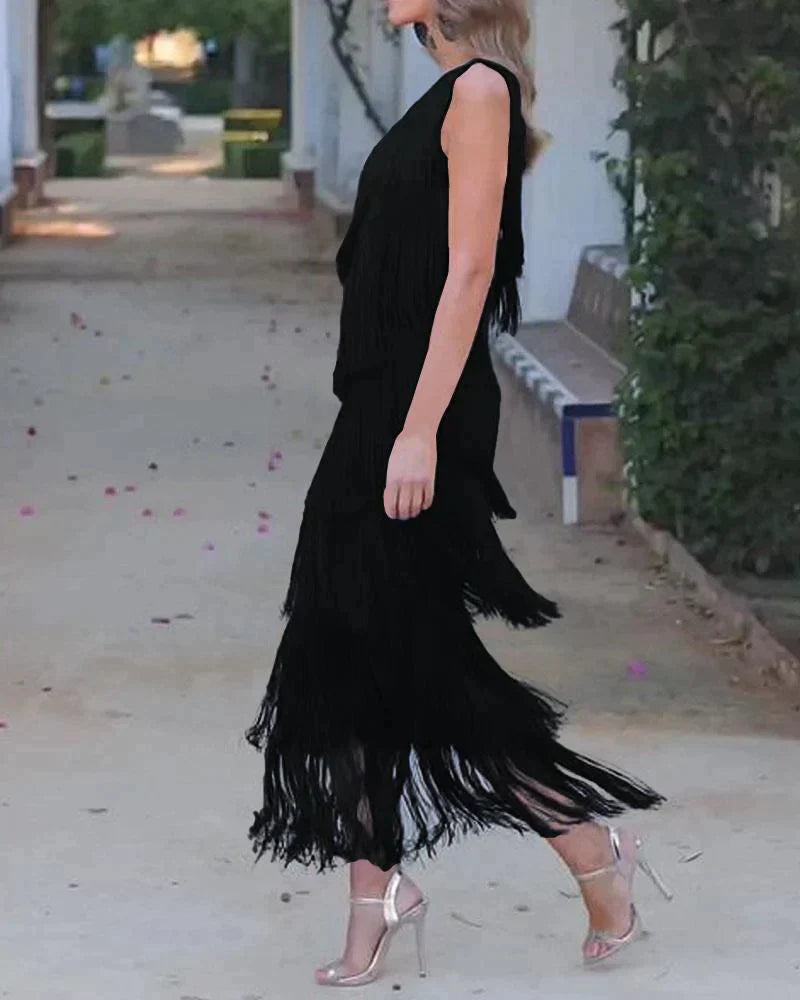 Lauren - Maxikleid mit Fransen