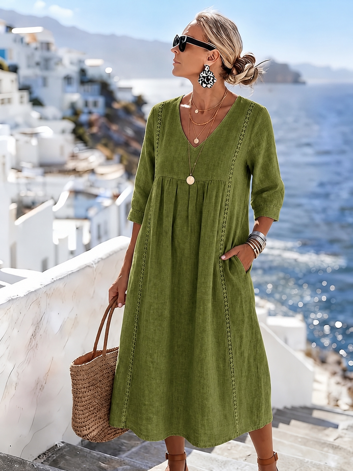 Helena - Lässiges, lockeres Patchwork-Spitzenkleid