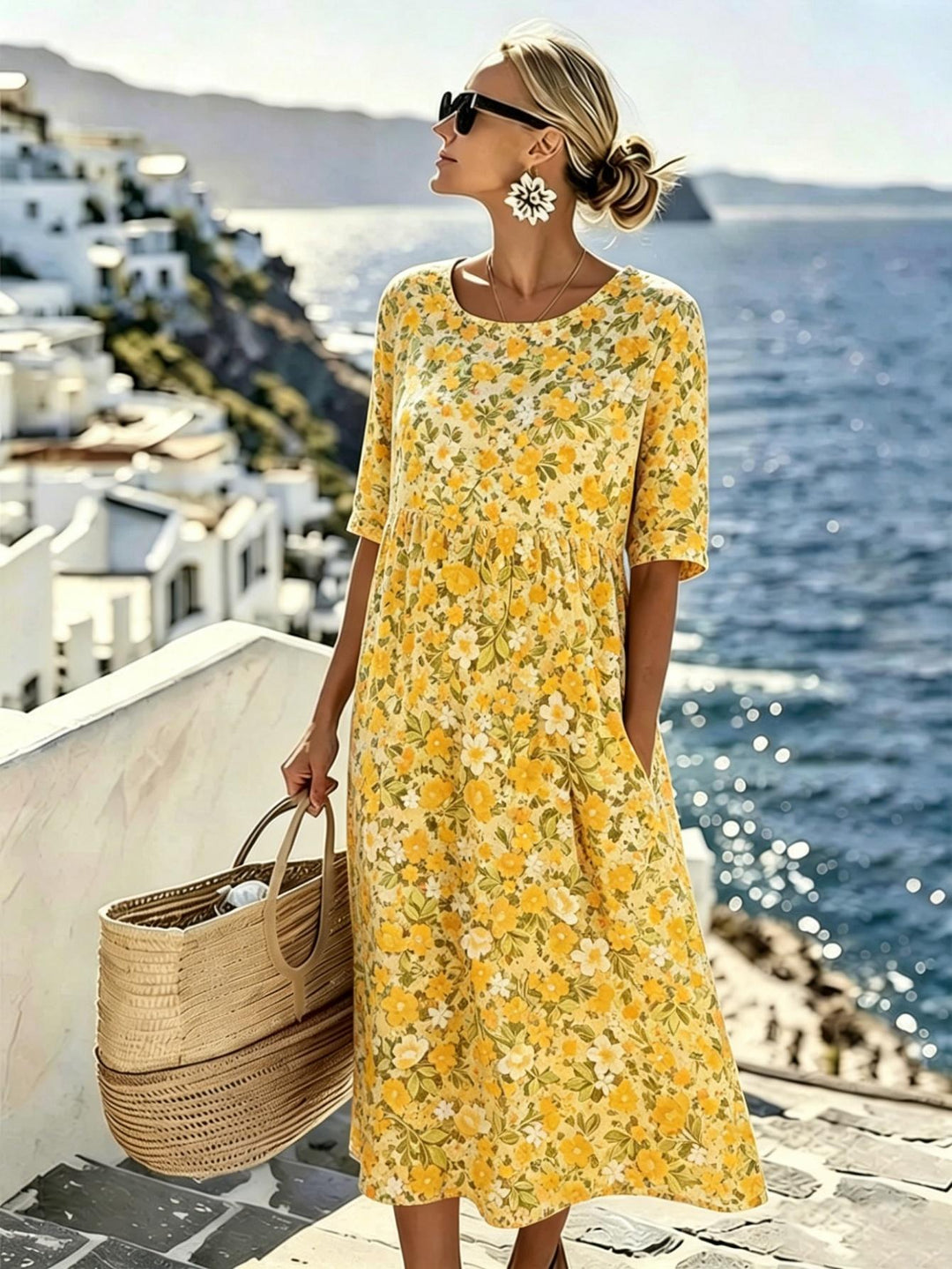 Marigold™ | Wildblumenwiese Midi-Kleid