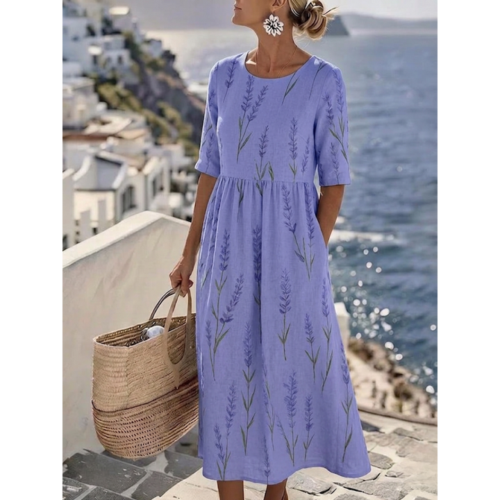 Sophia™ - Elegantes Floral Sommer-Midi-Kleid