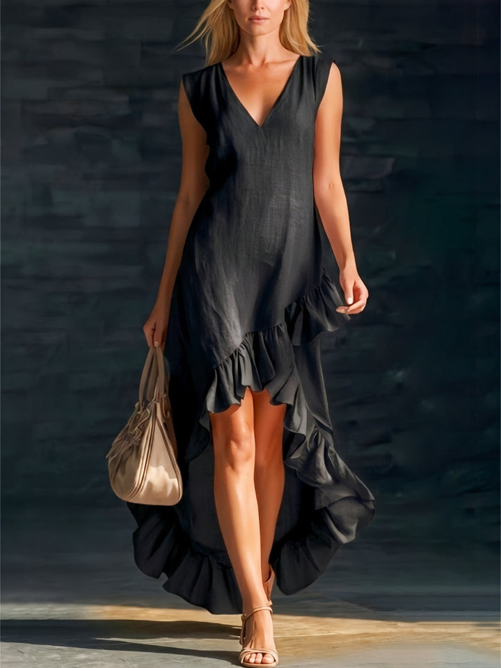 Sienna | Rüschenshirt High-Low Boho Kleid