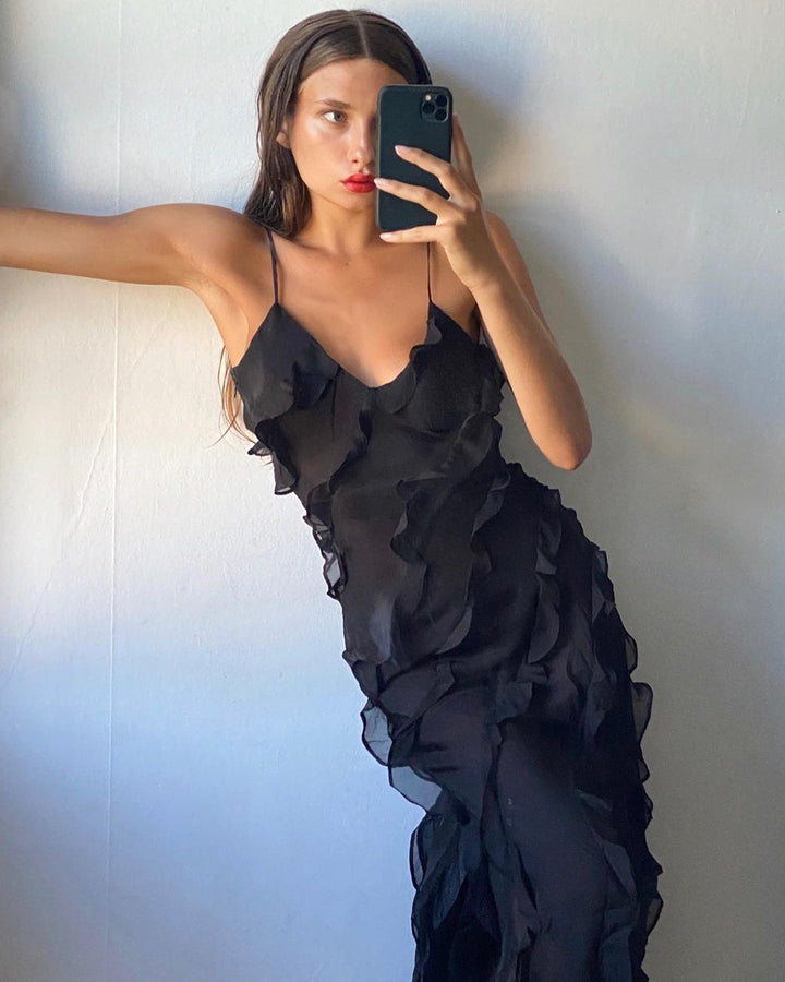 Zara - Rüschens Maxi-Kleid