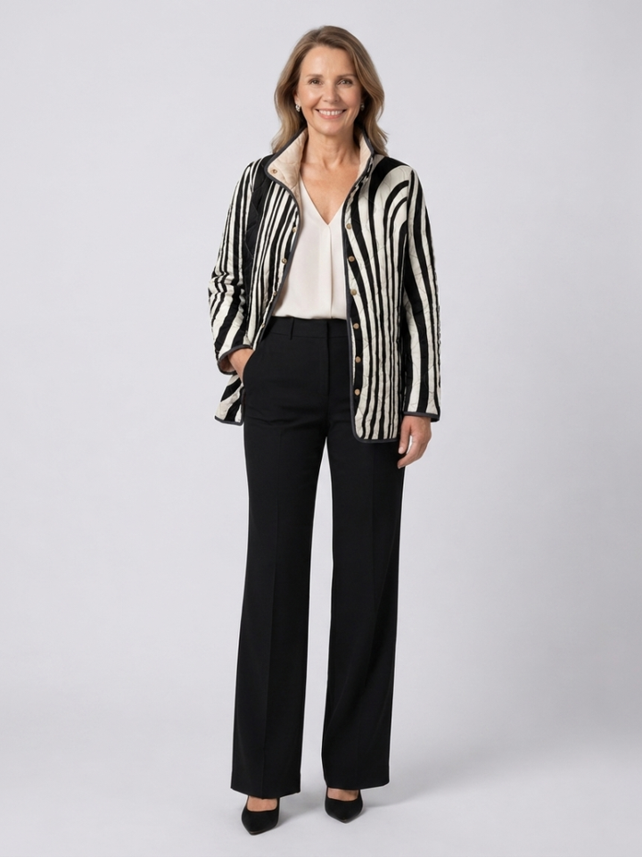 Valcor | Gestepptes Zebra-Musterjacke Sylvie