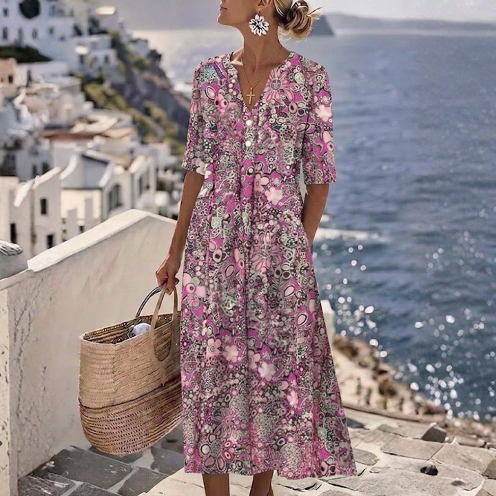 Janice™ | Elegantes Sommer-Midikleid mit Bauchbedeckung