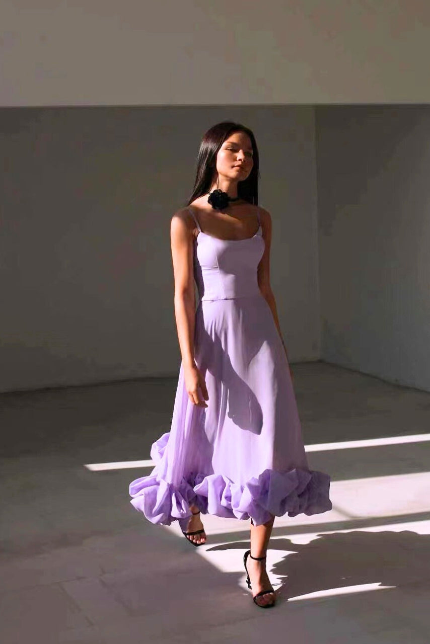 Blair - Anmutiges Fliessendes Midi-Kleid