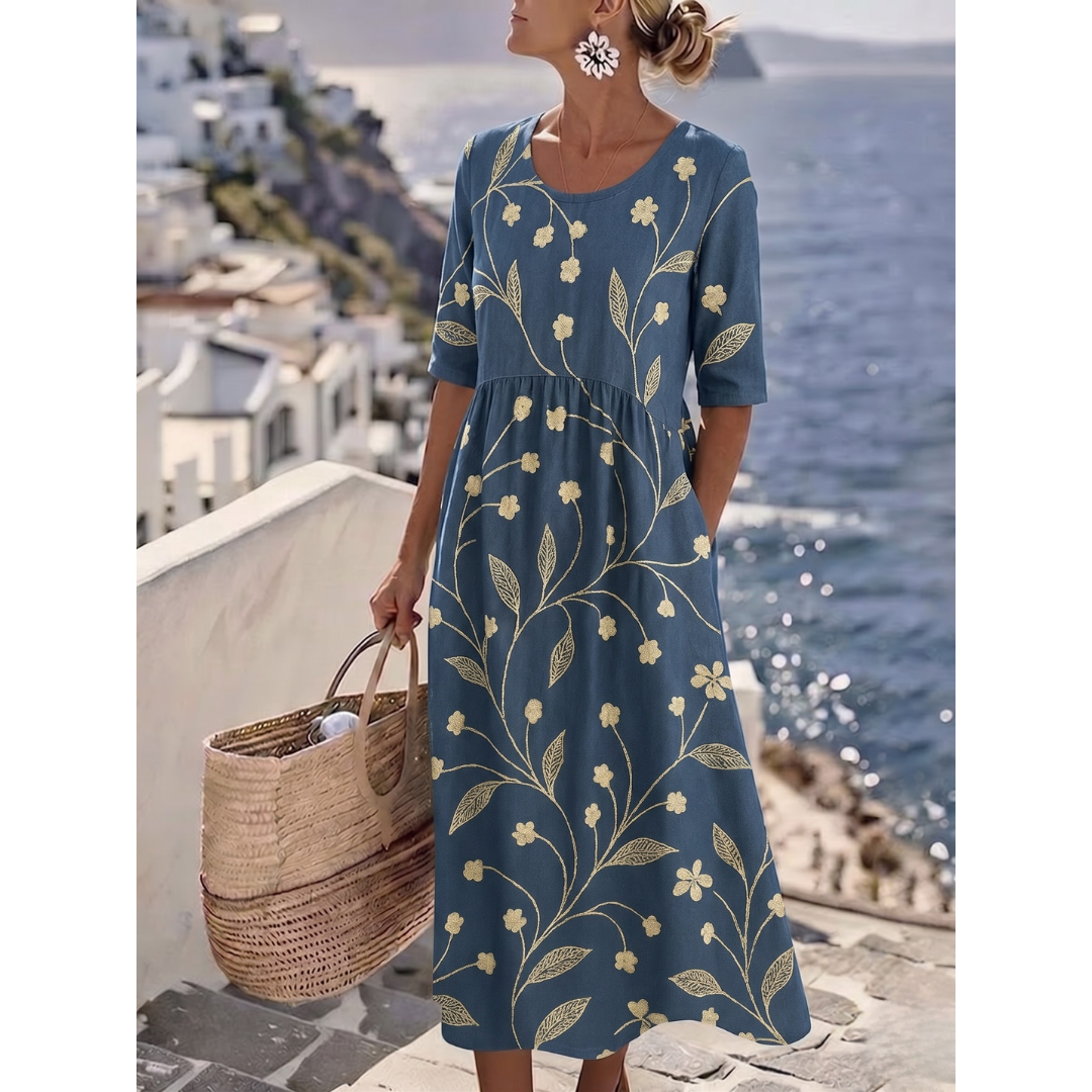Sophia™ - Elegantes Floral Sommer-Midi-Kleid