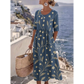 Sophia™ - Elegantes Floral Sommer-Midi-Kleid