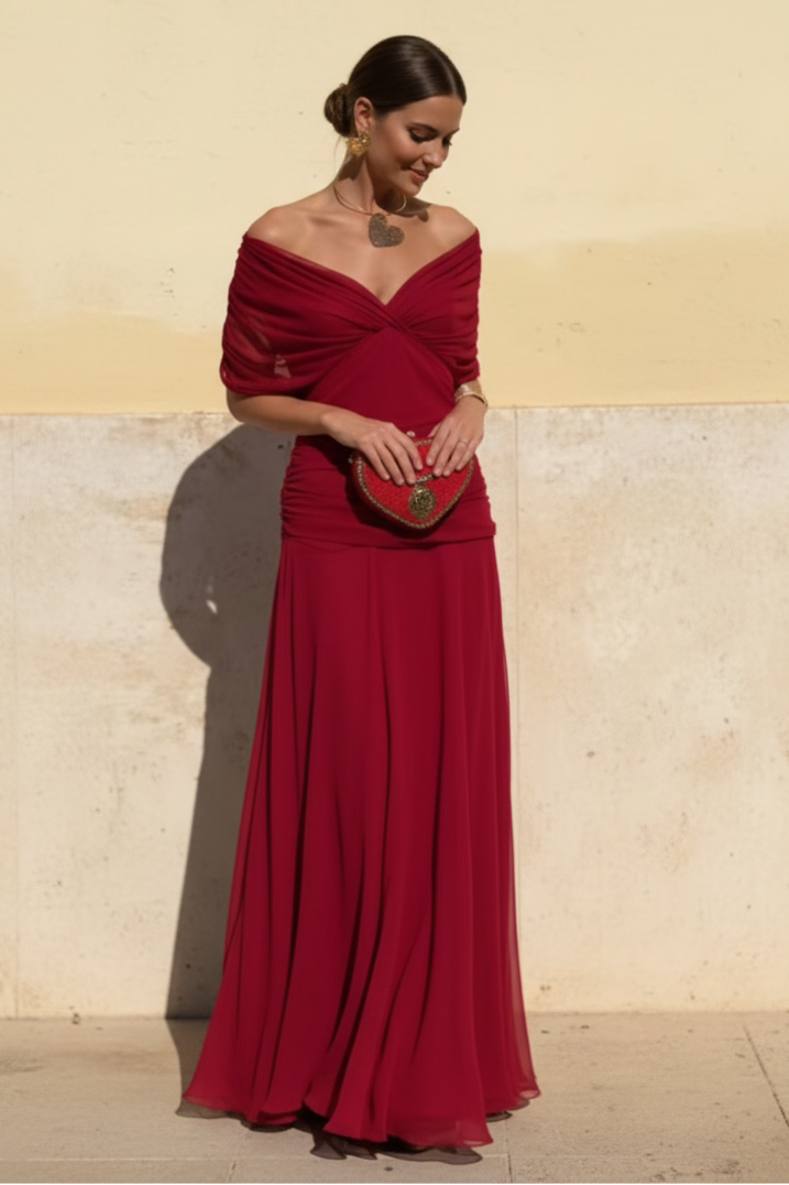 Valentina | V-Ausschnitt Maxikleid