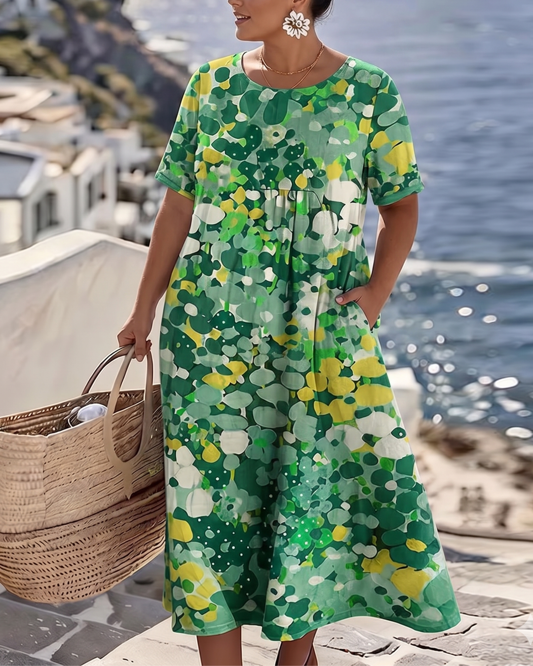 Elena™ - Elegantes Blumenkleid für den Sommer in Midi-Länge