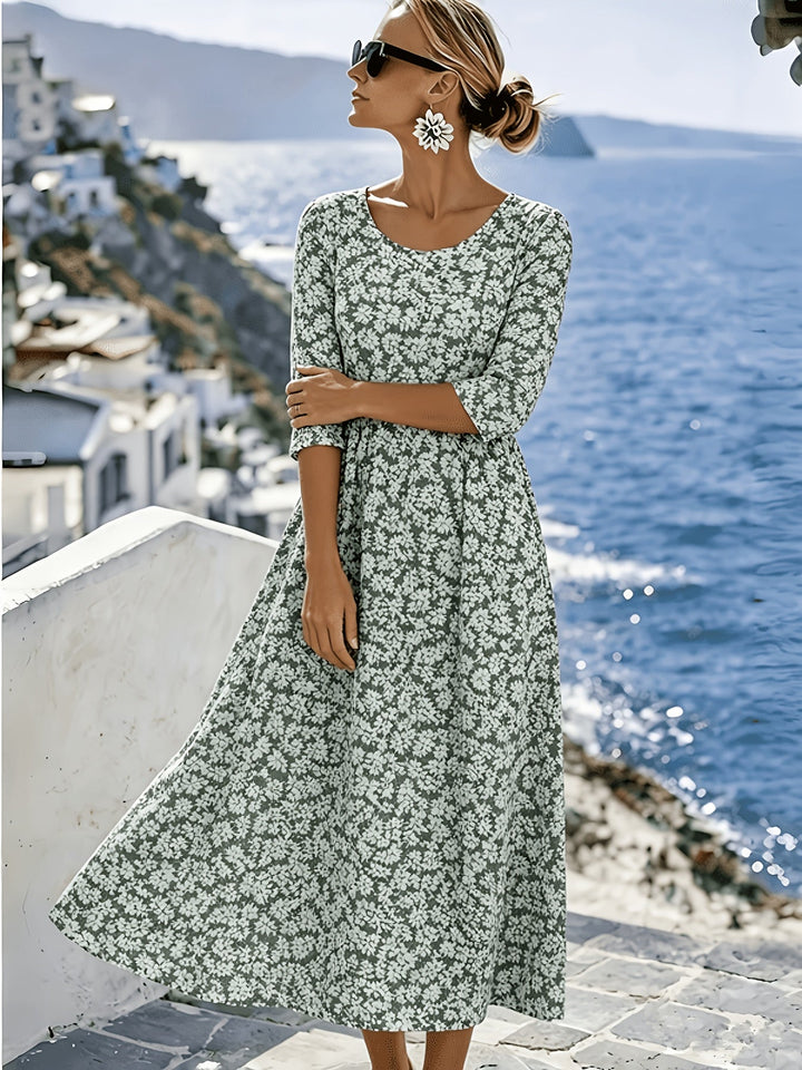 Sienna™ | Elegantes Blumen-Midi-Kleid