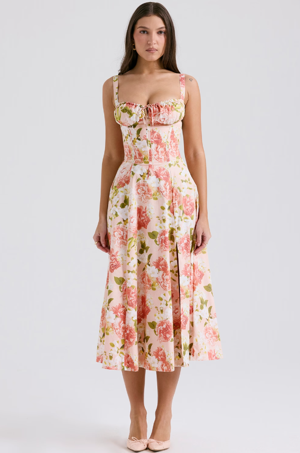 AURORA - KORSAGET MIDI-KLEID