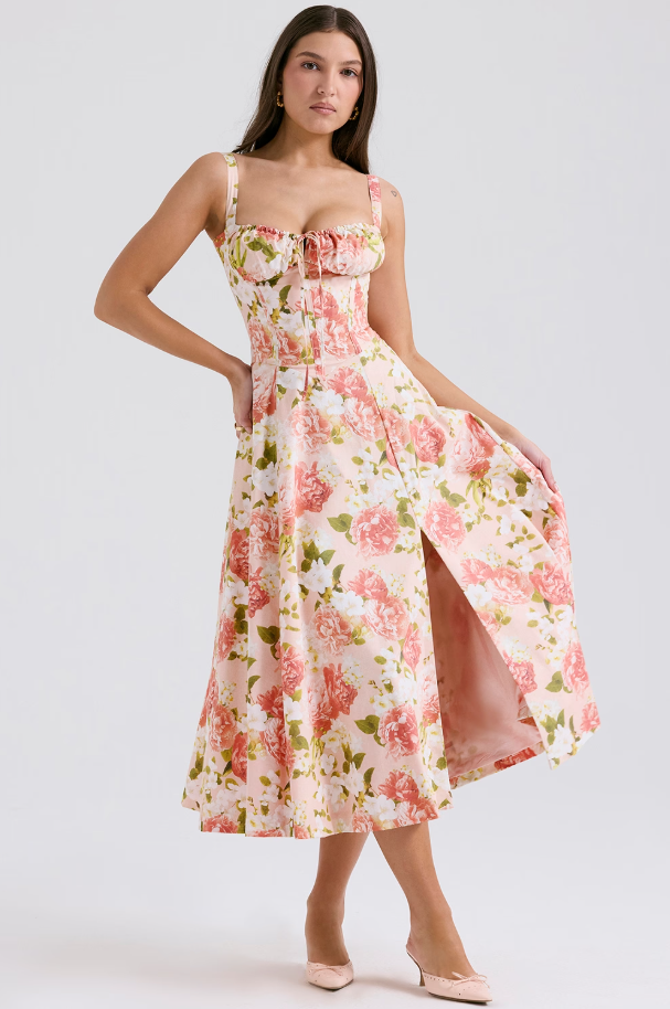 AURORA - KORSAGET MIDI-KLEID