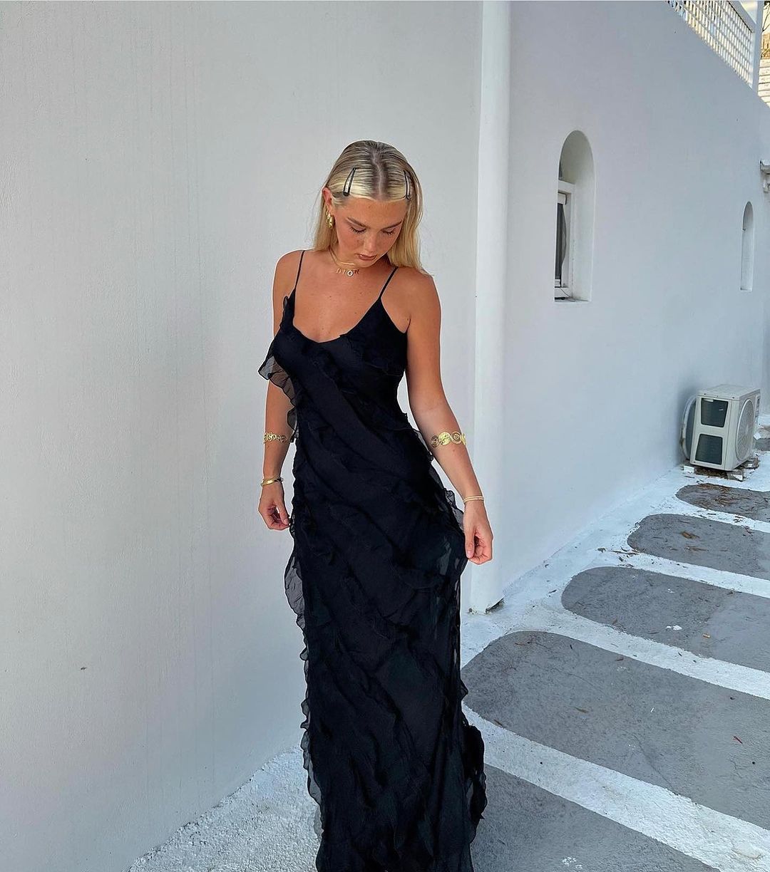Zara - Rüschens Maxi-Kleid