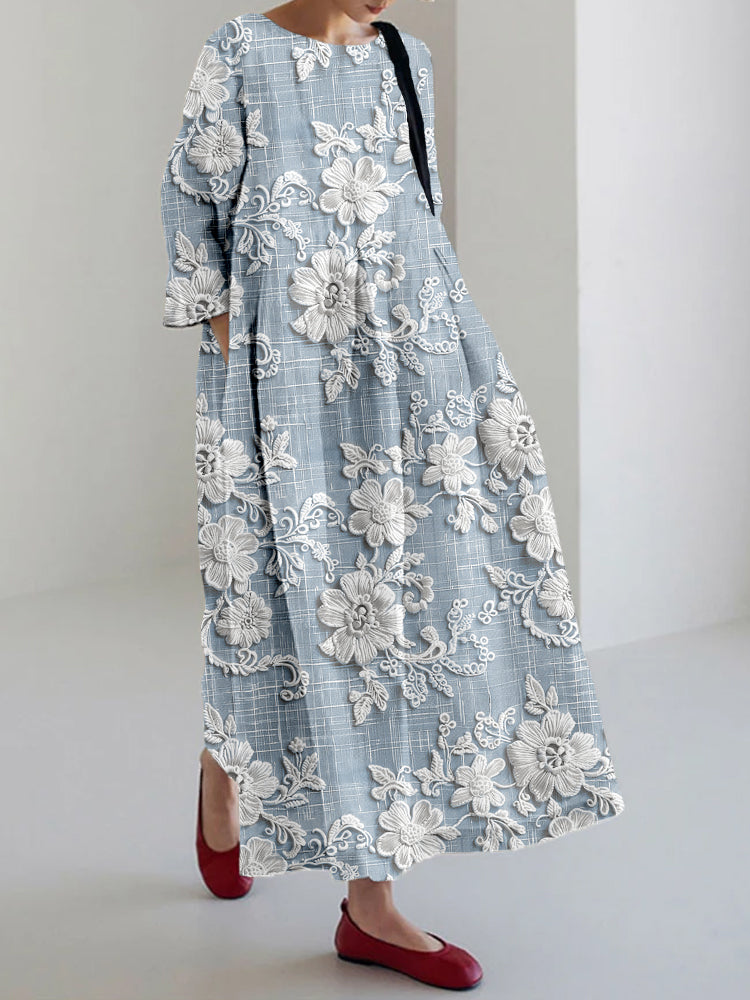 Avery - Elegantes Bedrucktes Maxikleid