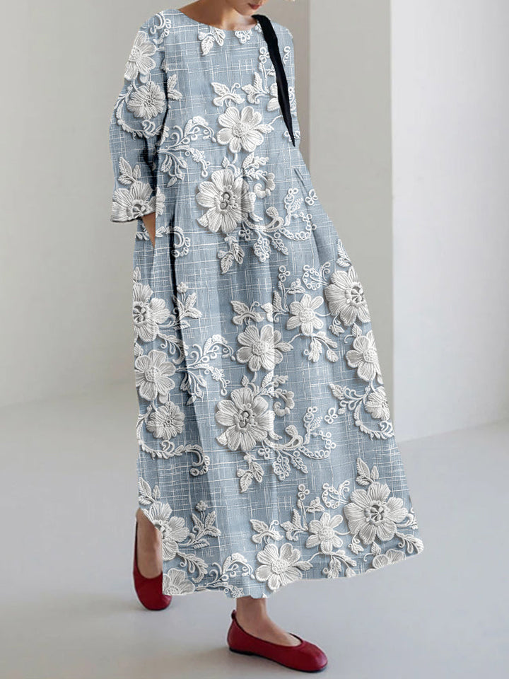 Avery - Elegantes Bedrucktes Maxikleid