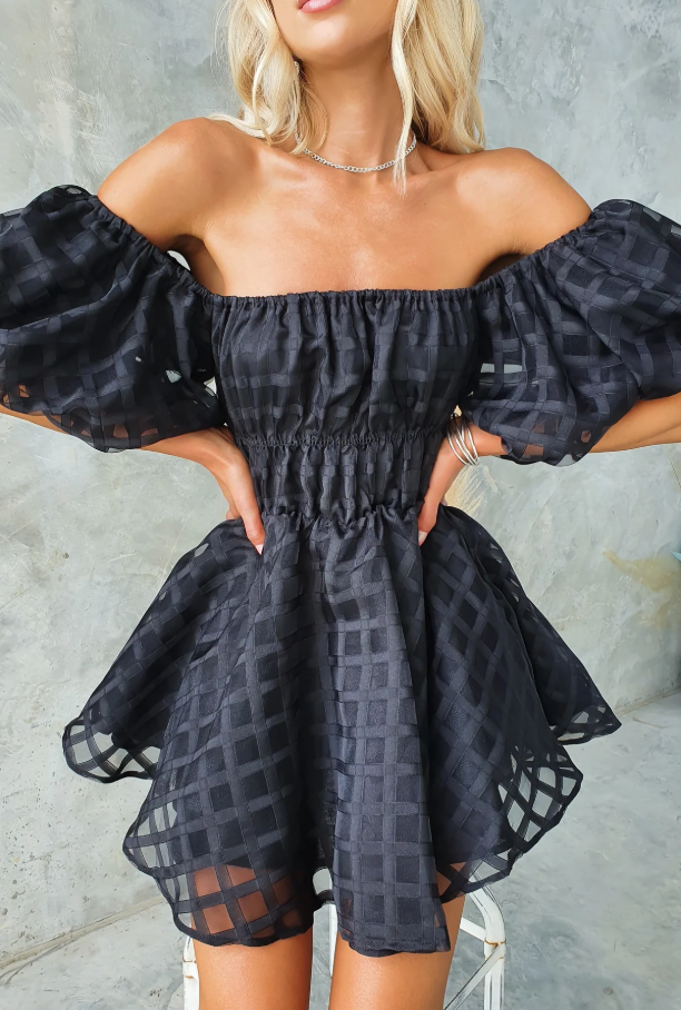 Evie - Puffärmel Mini Kleid