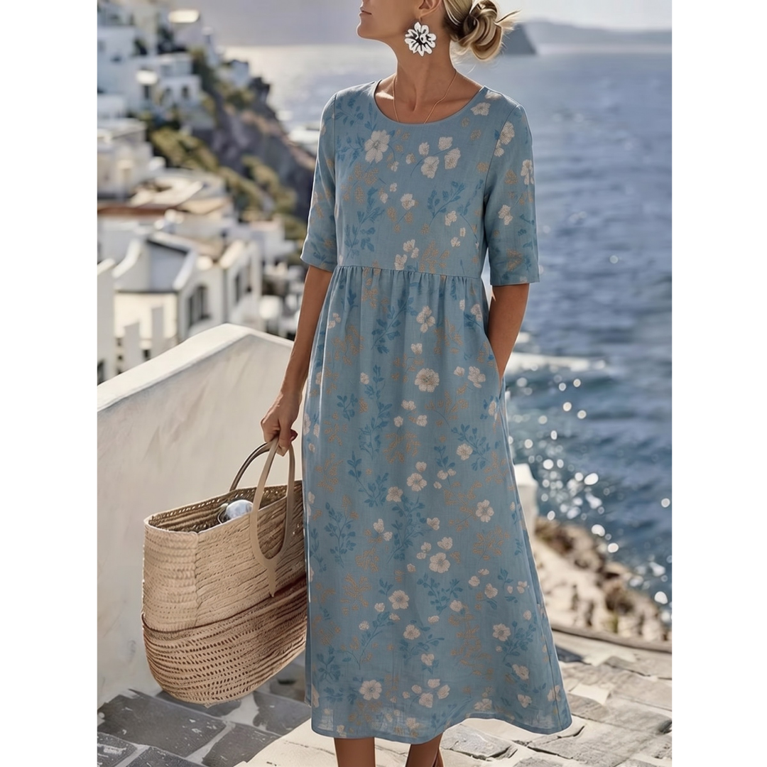 Sophia™ - Elegantes Floral Sommer-Midi-Kleid
