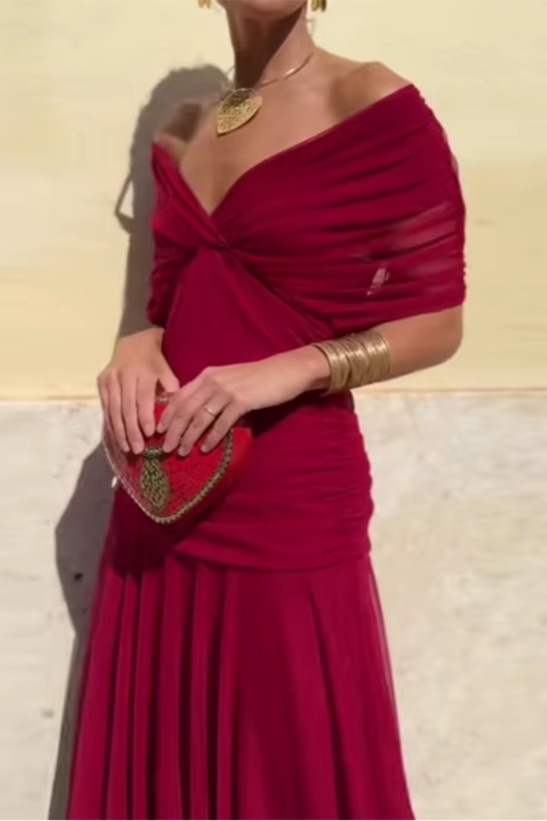 Valentina | V-Ausschnitt Maxikleid