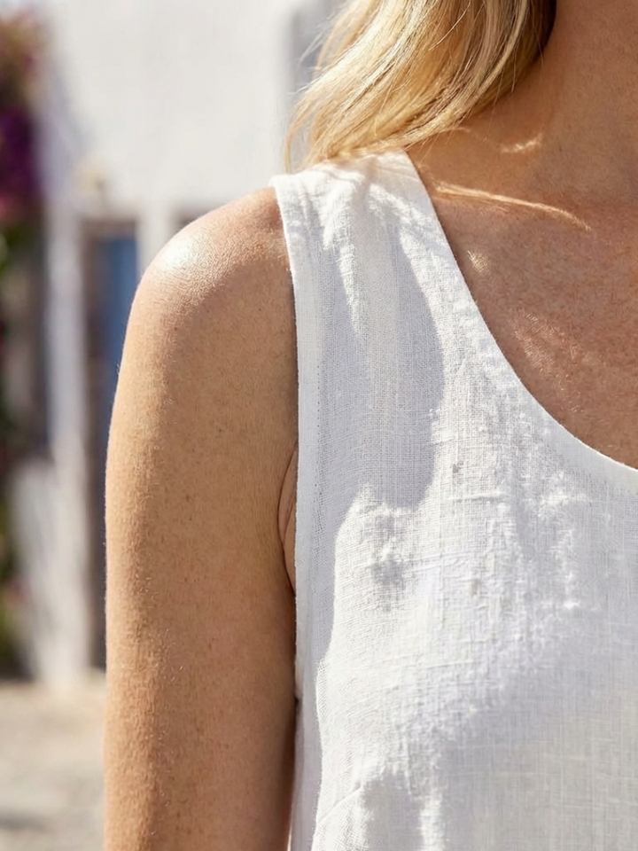Ismera | Ärmelloses Rundhals-Ruhiges Midi-Kleid