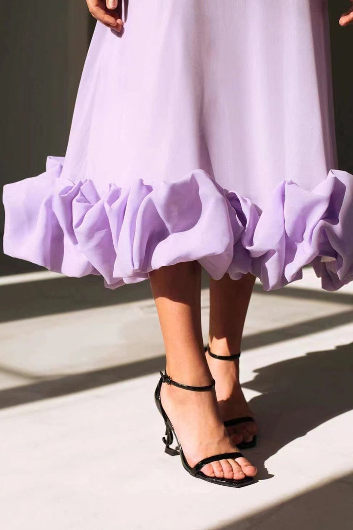 Blair - Anmutiges Fliessendes Midi-Kleid